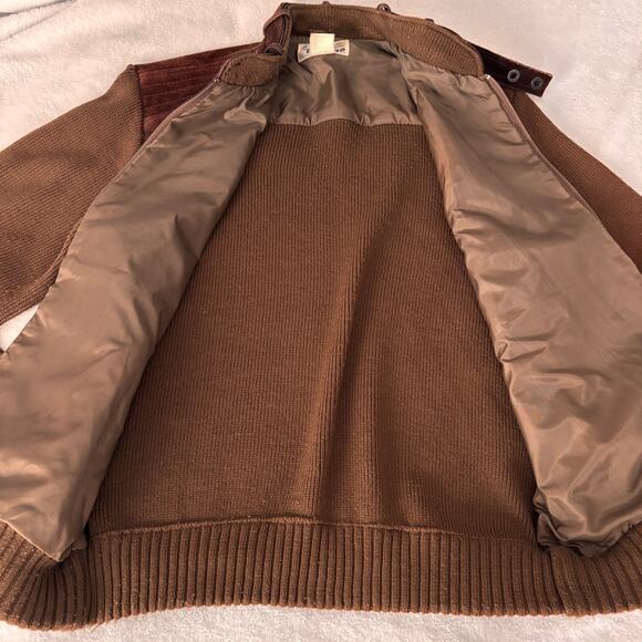 Vtg Repage Brown Suede Sweater Jacket Ladies XL Mens Medium Coat Grunge Retro - Picture 10 of 11